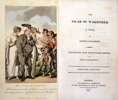 Vicar of Wakefield by Oliver Goldsmith, Frontispiece, 1817 by Thomas Rowlandson
